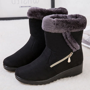 2019 New Women Shoes Winter Warm Snow Boots Antiskid Bottom Warm Fur Boots Women Winter Plush Inside Mid-calf Boots Plus Size