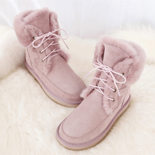 Load image into Gallery viewer, 2019 New Australia Genuine Sheepskin Leather Snow Boots Women Wool Boots Suede Sheep Fur Flat Anti-skid Warm Winter Shoes